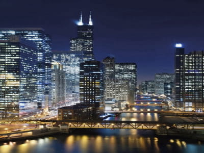 Fototapete Chicago bei Nacht