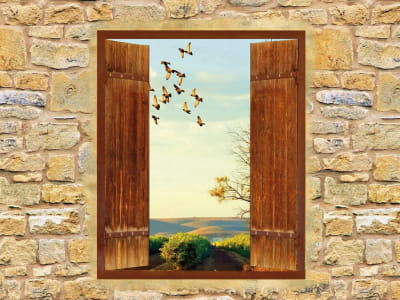 Fototapete Landschaft vor dem Fenster