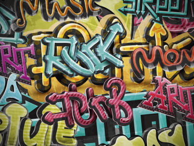 Fototapete Graffiti-Zeichnung an der Wand