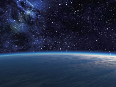 Fototapete Oberfläche des Planeten aus dem Weltraum
