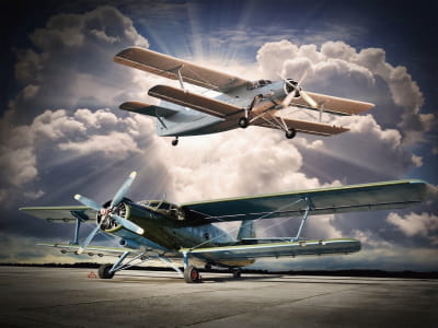 Fototapete Charmante Flugzeuge