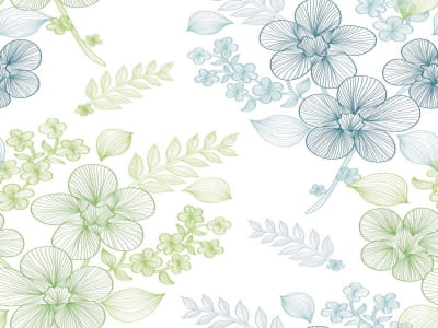 Fototapete Grüne und blaue Blume