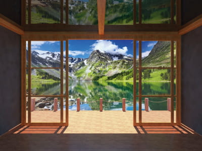 Fototapete Landschaft im Fenster