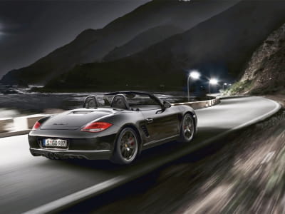 Fototapete Schwarzer Porsche