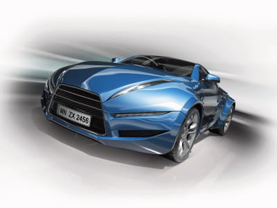 Fototapete Blaues Auto