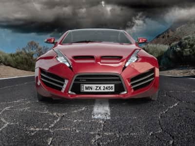 Fototapete Schönes rotes Auto