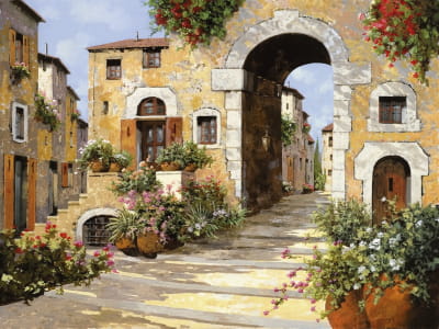 Fototapete Italienischer alter Innenhof