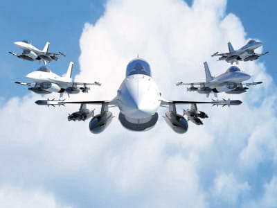 Fototapete Flugzeugkampfformation
