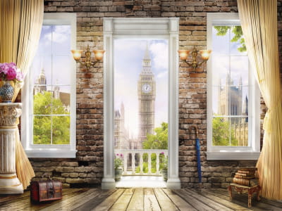 Fototapete Big Ben vor dem Fenster