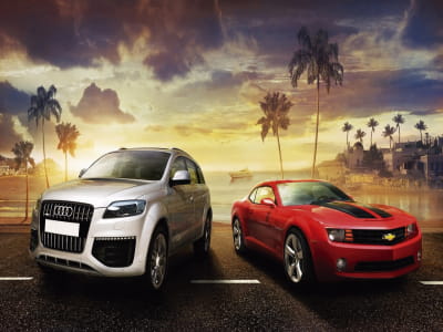 Fototapete Audi und Chevrolet