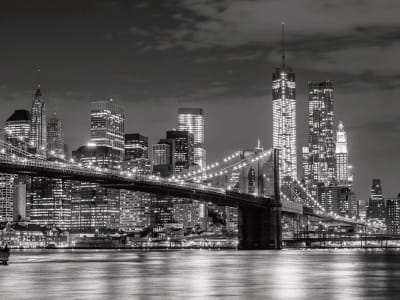 Fototapete Schwarz-weiße Brücke in New York