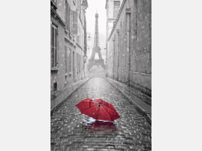 Fototapete Roter Regenschirm