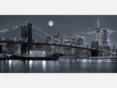Fototapete  Mond über New York bei Nacht