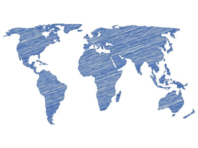 Fototapete Blaue geografische Karte