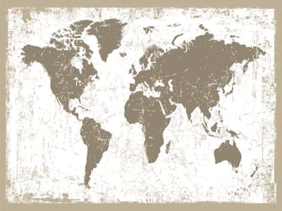 Fototapete Geografische Karte der Kontinente
