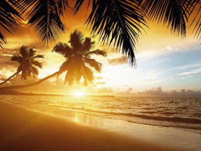 Fototapete Sonnenuntergang am Strand