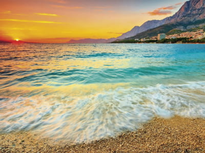 Fototapete Wunderschöner Sonnenuntergang am Meer