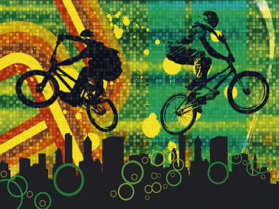 Fototapete Fahrradcollage