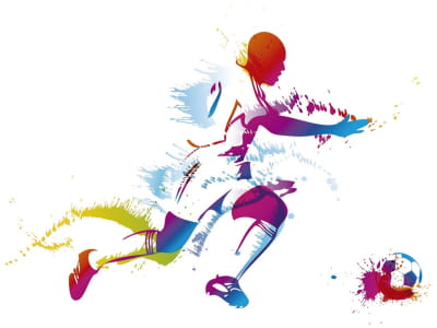 Fototapete Zeichnung eines Fußballspielers