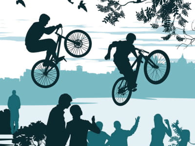 Fototapete Zwei Radfahrer