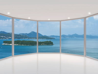 Fototapete Erkerfenster mit Meerblick