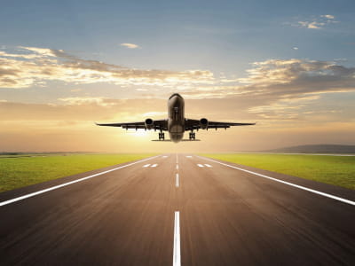 Fototapete Flugzeug startet