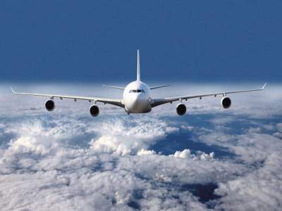 Fototapete Flugzeug am Himmel