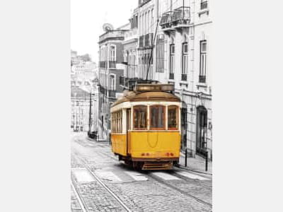 Fototapete Gelbe Straßenbahn