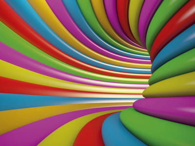 Fototapete Farbtunnel 3D