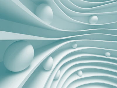 Fototapete Türkise 3D-Figuren