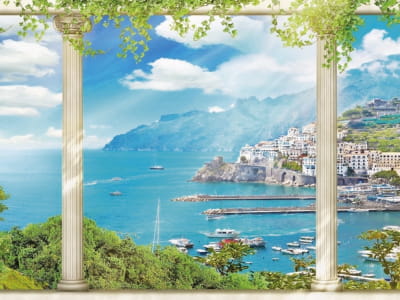 Fototapete Stadt an der Küste Italiens