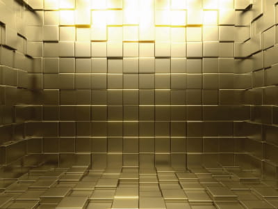 Fototapete Goldene Wände 3D