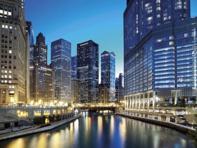 Fototapete Abendlichter von Chicago