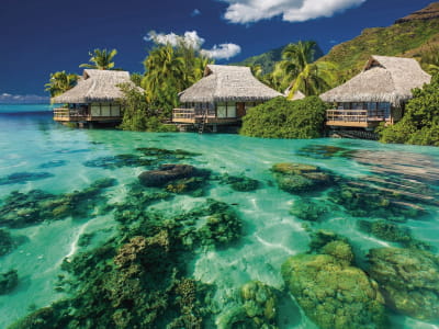Fototapete Bungalow auf der Insel