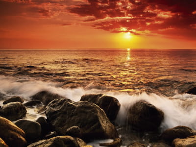 Fototapete Sonnenuntergang am Meer