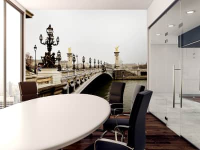Fototapete Brücke mit Laternen in Paris
