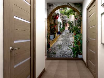 Fototapete Schmale Blumenstraße