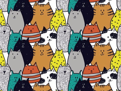 Fototapete Cartoon-Katzen