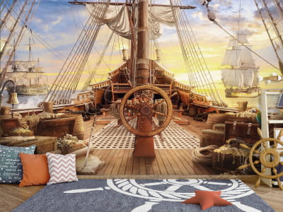 Fototapete Schiff auf See