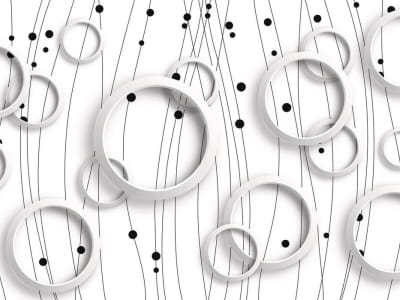 Fototapete Ringe und Linien 3D