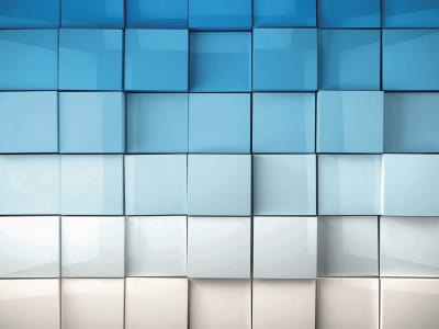 Fototapete Blaue und weiße Würfel