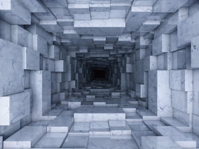 Fototapete Tunnel aus weißem Marmor