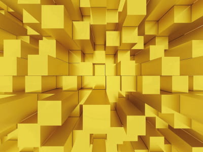 Fototapete Gelbe Würfel 3D