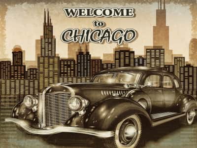 Fototapete Chicago-Plakat
