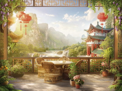 Fototapete Terrasse in China