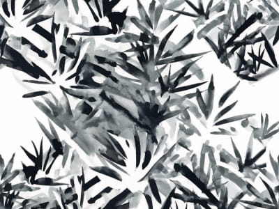 Fototapete Aquarell dunkle Blätter
