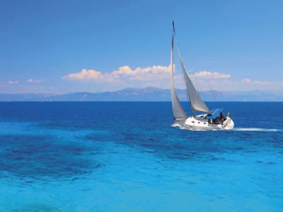 Fototapete Schöne weiße Yacht
