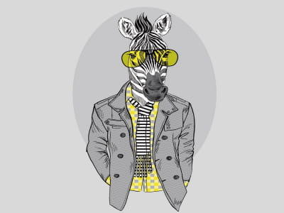 Fototapete Zebra mit Brille