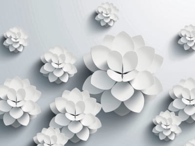 Fototapete Origami-Blumen