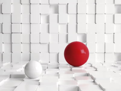 Fototapete Rot-weißer Ball
